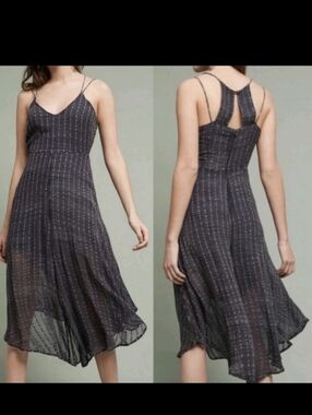 Anthropologie HD in Paris Harbor CropWide Leg Jumpsuit Cupro Size 14